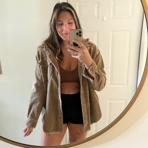 Gilded Intent Hooded Corduroy Shacket